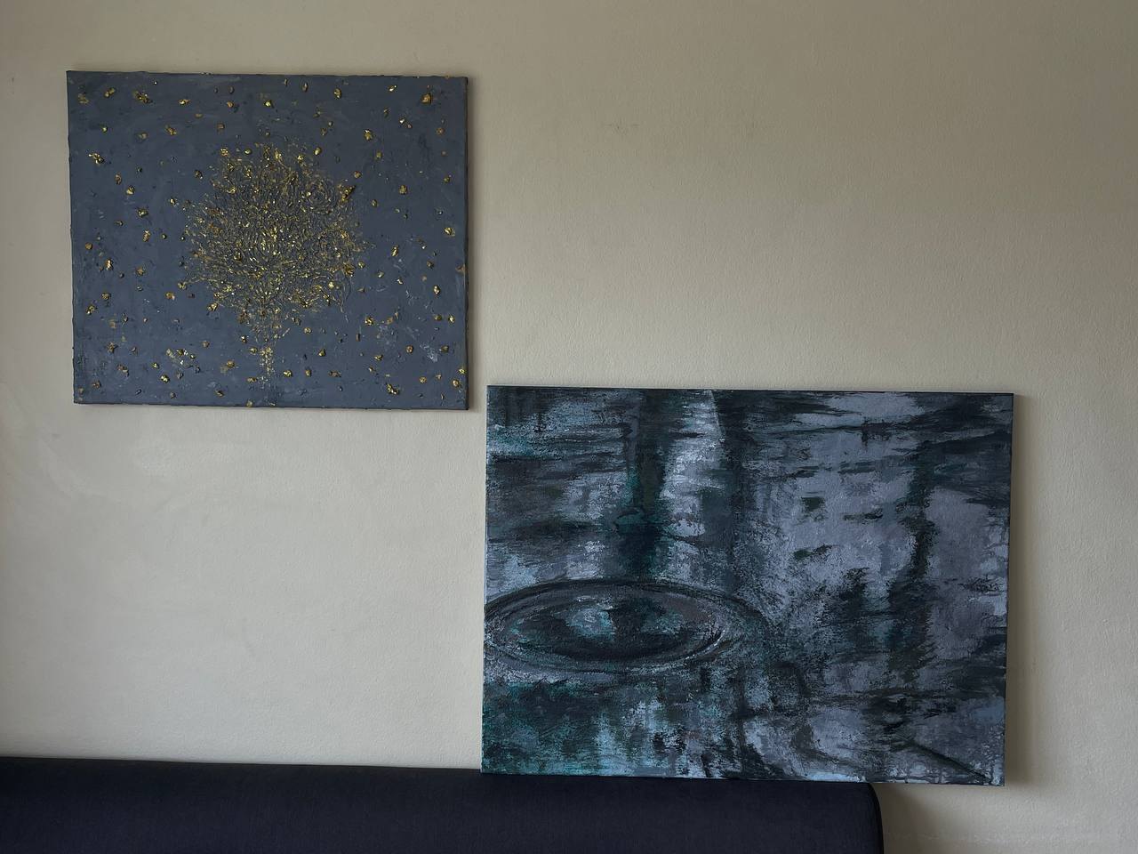 Texture painting with chrome effect, 60x80 cm - 2,000 baht (4 of 4)