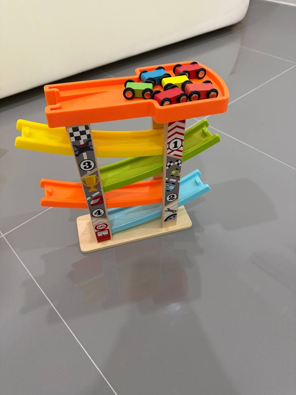 Children's toys: wooden track with cars, 4 puzzles, 3 books with stickers - 500 baht (4 of 5)