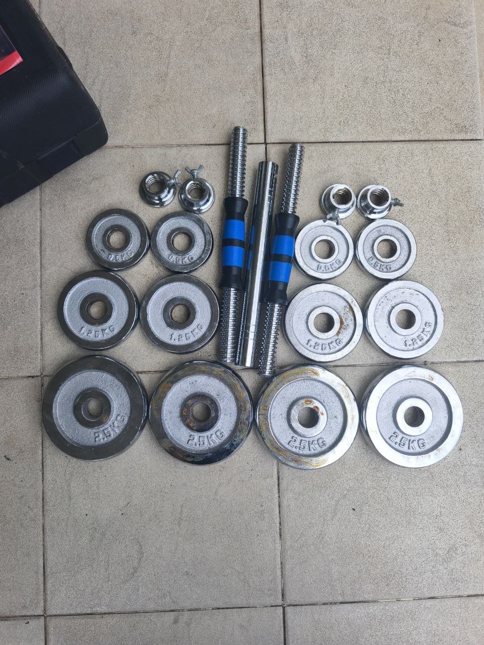 Set of collapsible dumbbells 20 kg in a case, chrome pancakes - 800 baht (2 of 2)