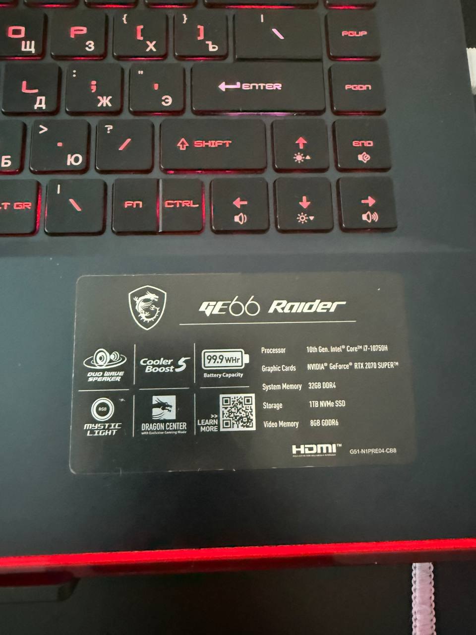 Gaming laptop, i7-10750H, 32 GB RAM, 1 TB, 240 Hz - 20,000 baht (2 из 5)
