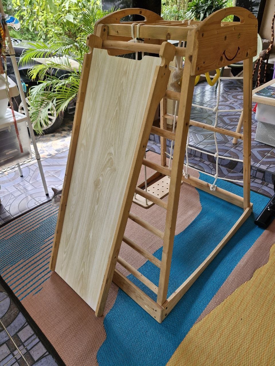 Wooden Montessori complex with slide, swing, climbing frame - 3,500 baht (2 из 3)