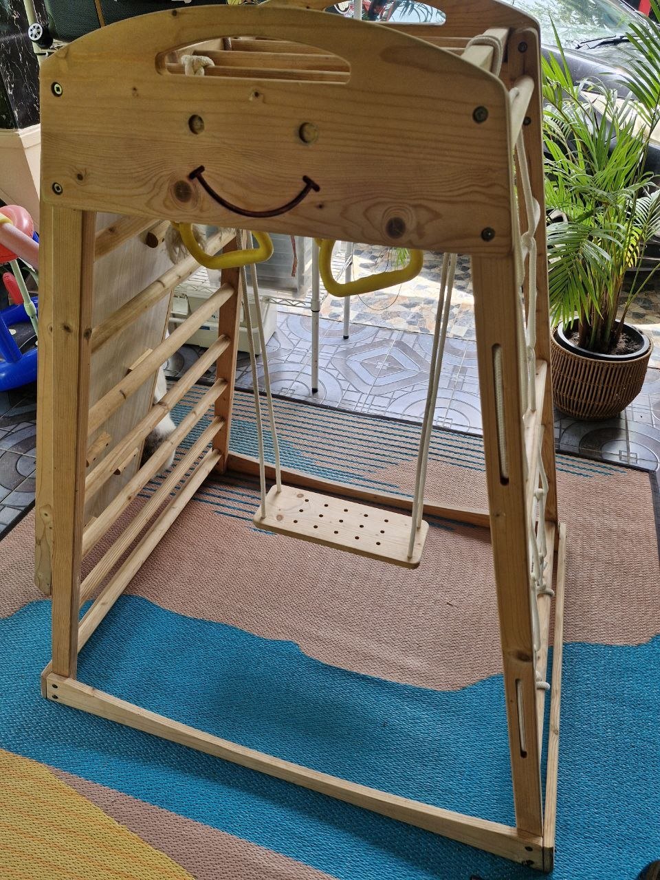 Wooden Montessori complex with slide, swing, climbing frame - 3,500 baht (3 из 3)
