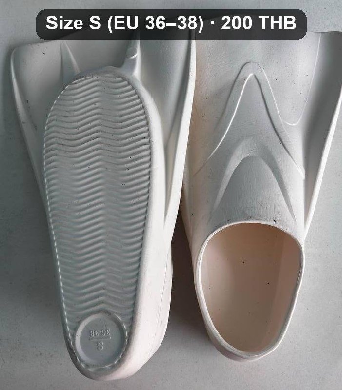 Decathlon Nabaiji L (41-42) and white S (36-38) fins - 200 baht each (3 of 3)