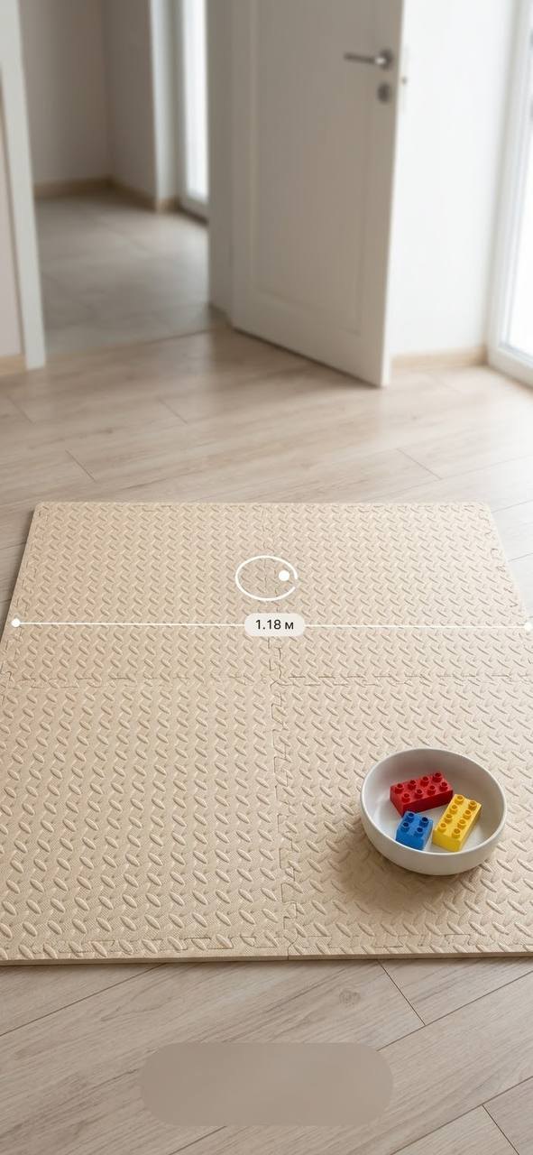 Soft waterproof puzzle mat 118x119 cm, beige - 300 baht (4 of 4)