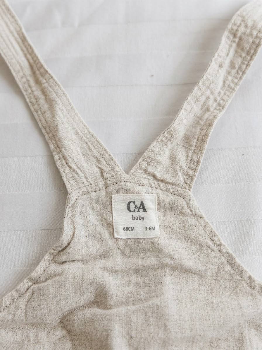 Children's linen overalls C&A, 3-6 months, 68 cm - 150 baht (3 of 3)