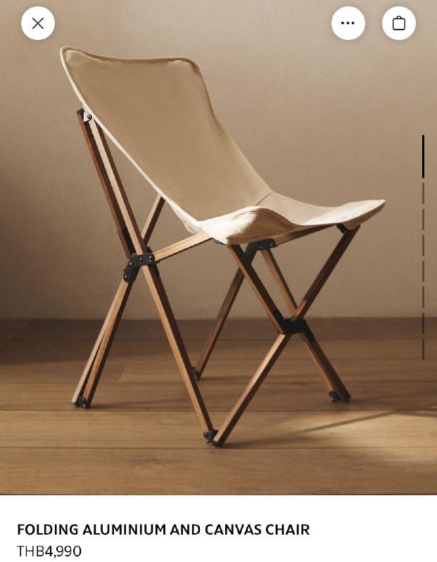 Zara Home folding chairs, 2 pcs, new - 2,000 baht (3 of 3)