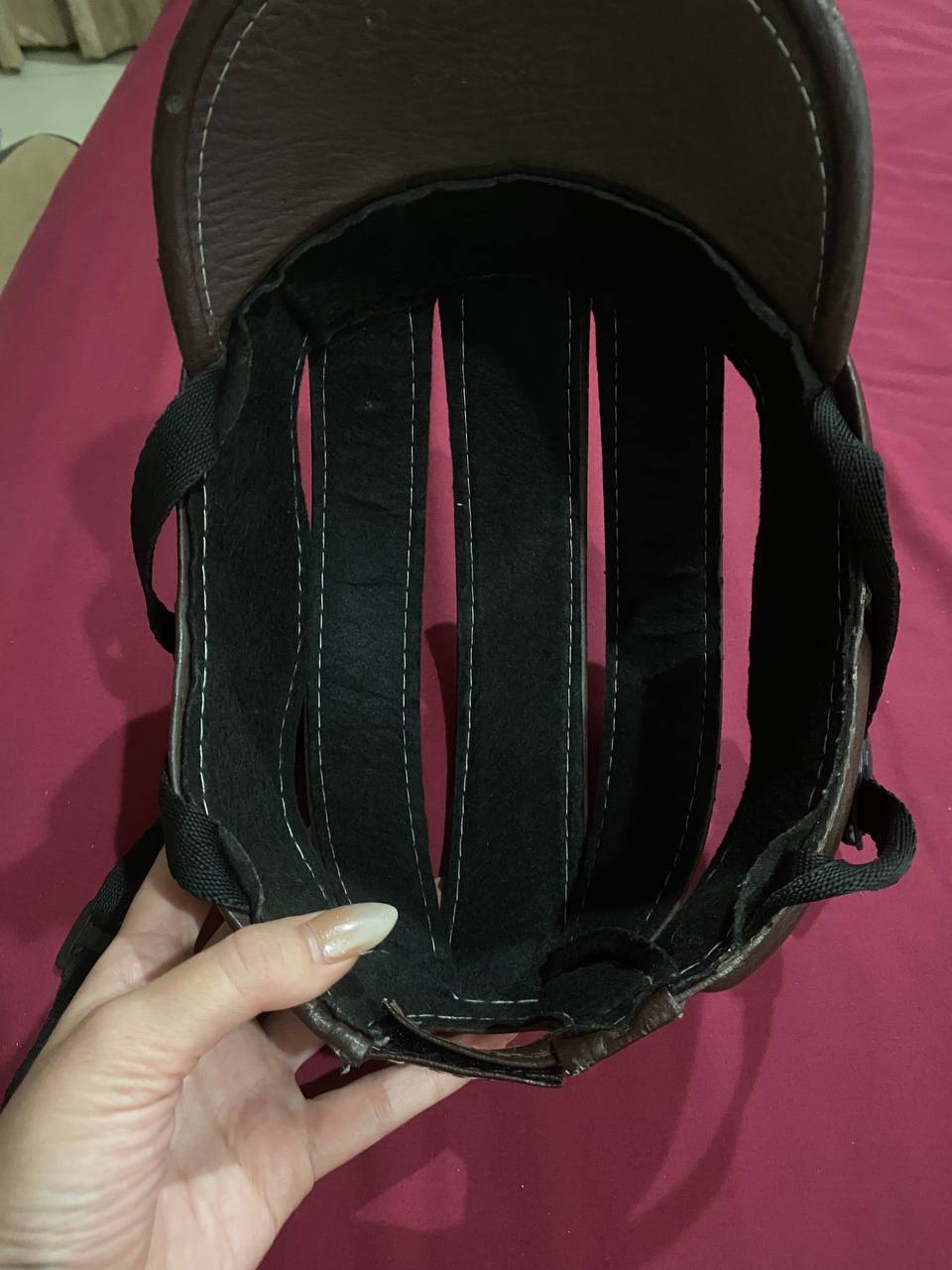 Handmade leather helmet, bought in Vietnam - 1,200 baht (3 of 3)