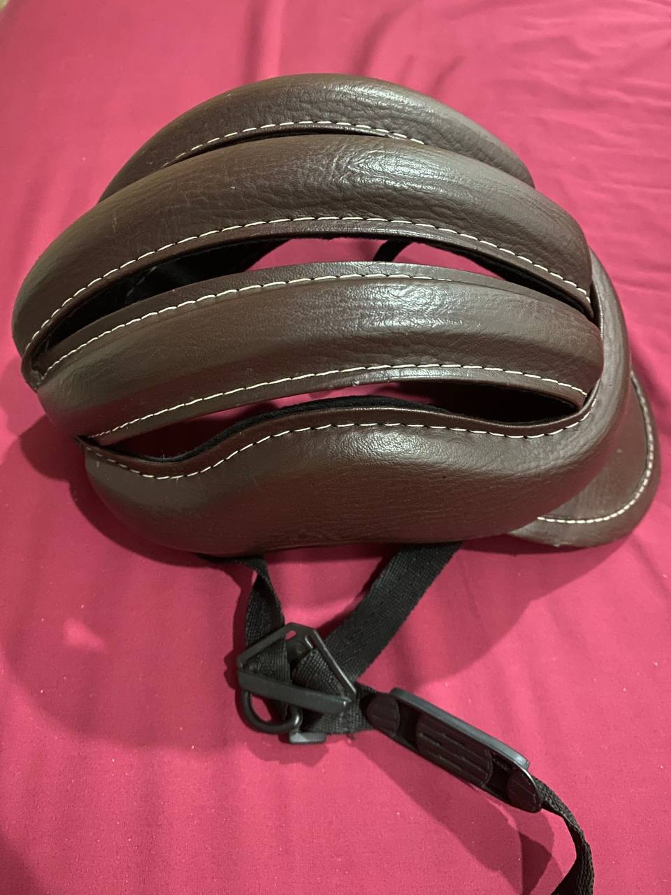 Handmade leather helmet, bought in Vietnam - 1,200 baht (2 of 3)
