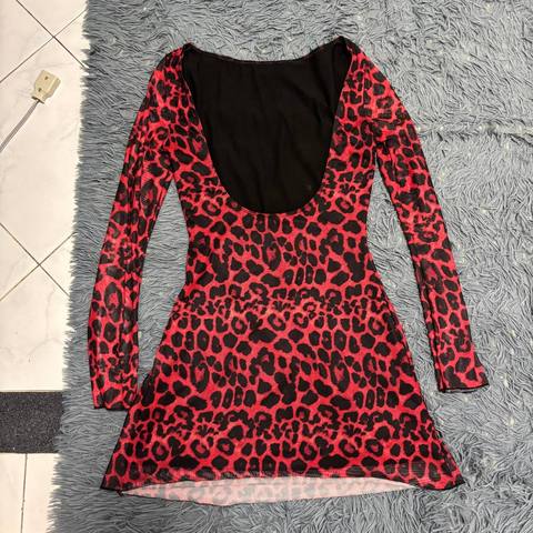 Leopard print dress, size S, long sleeve