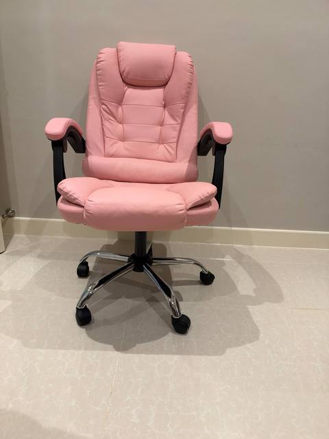 Office chair, pink, on wheels