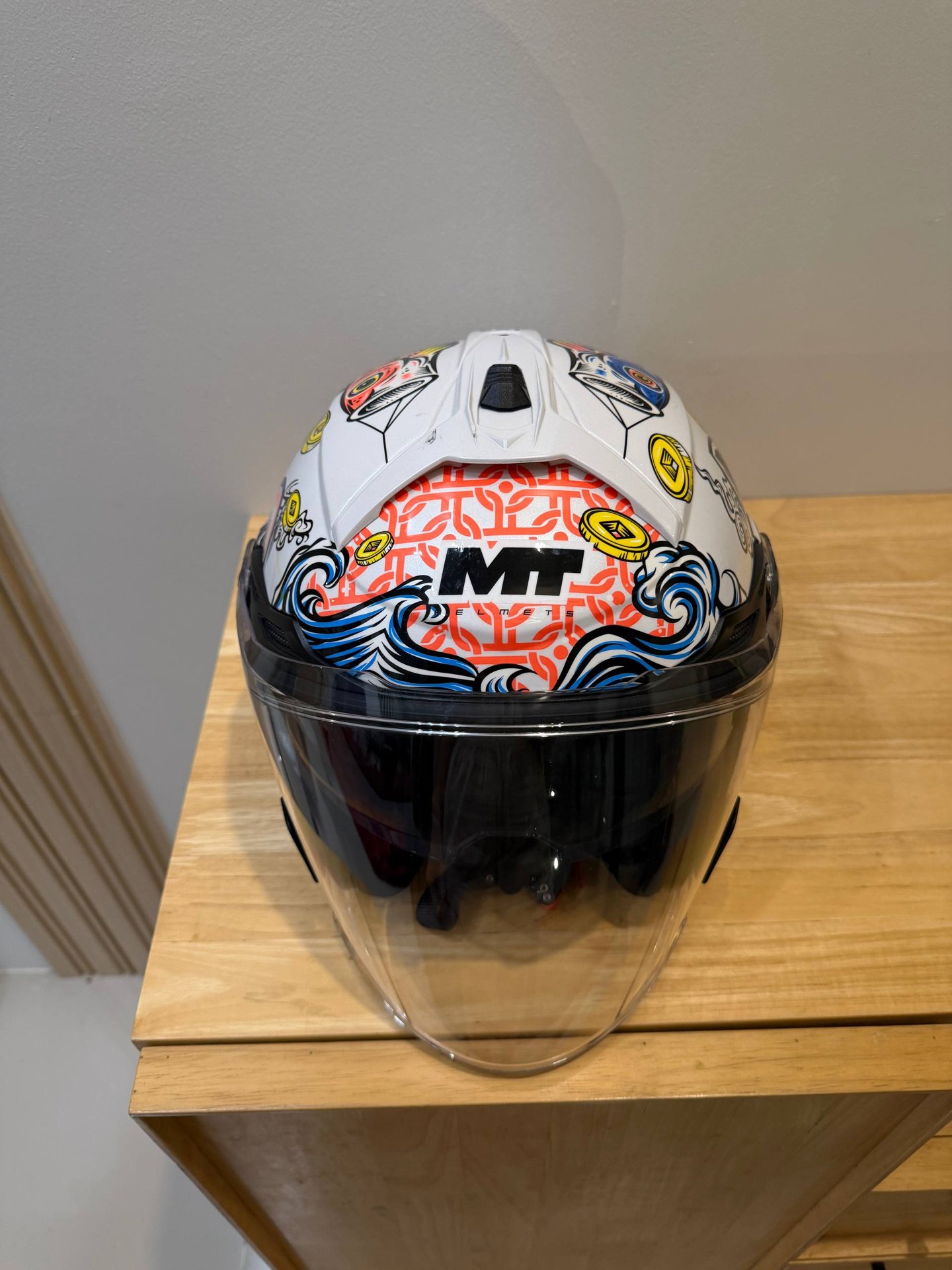 Open motorcycle helmet with visor, Lucky Cat pattern, size L - 1,500 baht (4 of 4)