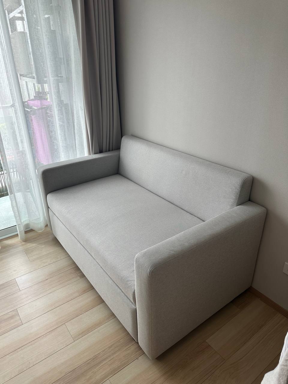 Folding sofa bed, double, light gray - 3,000 baht (2 of 3)