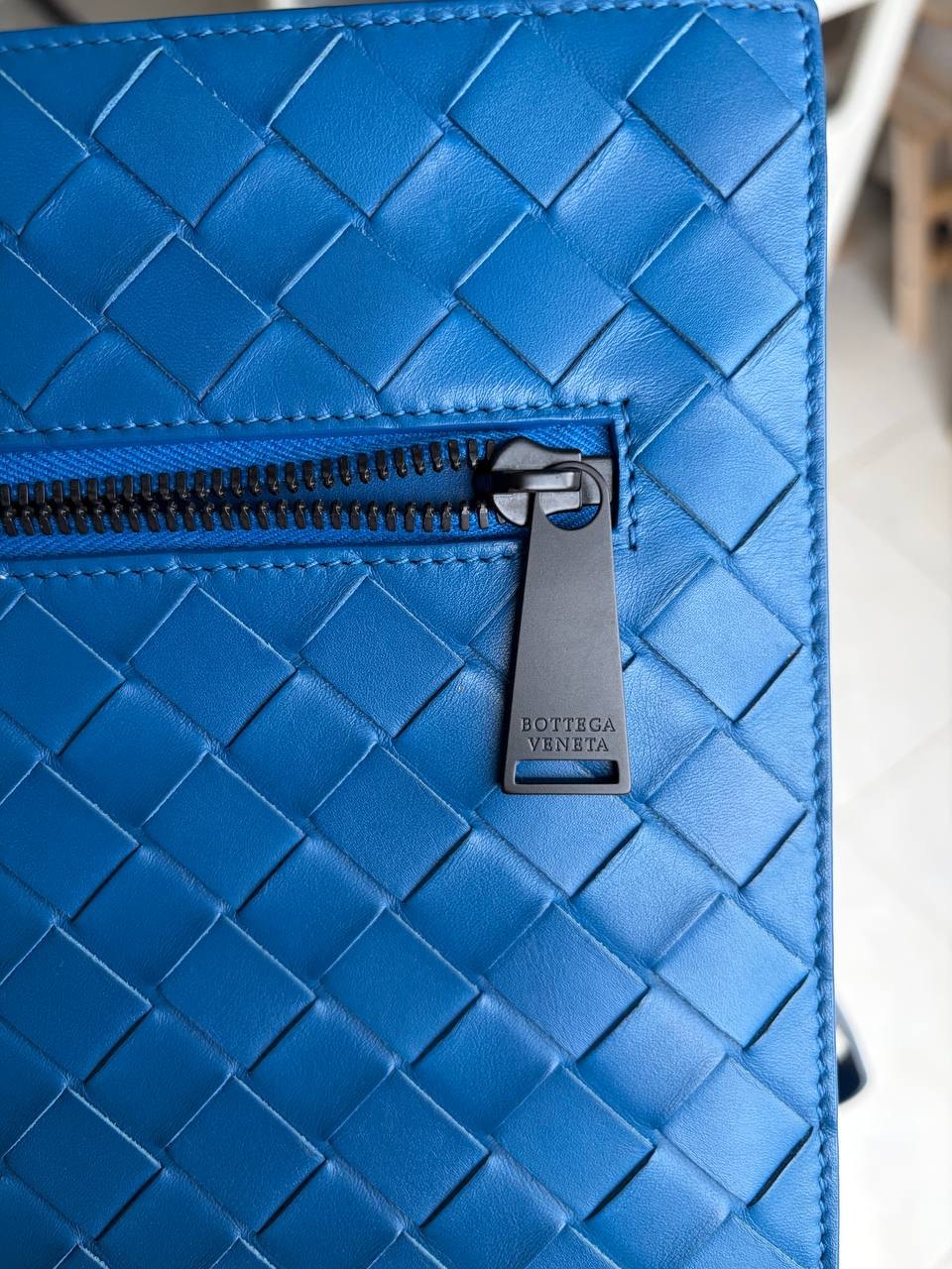 Bottega Veneta clutch bag, blue, genuine leather - 18,000 baht (4 of 5)