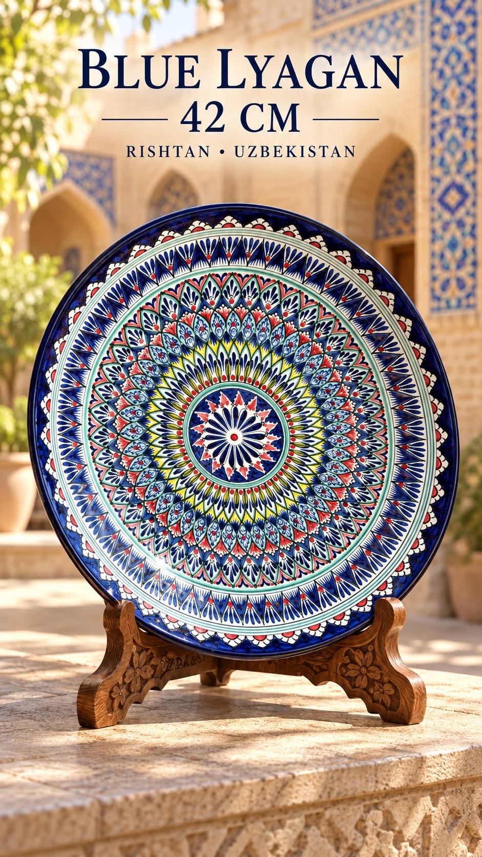 Lyagan blue Rishtan, ceramics, hand painted, 42 cm - 2,000 baht (3 of 3)
